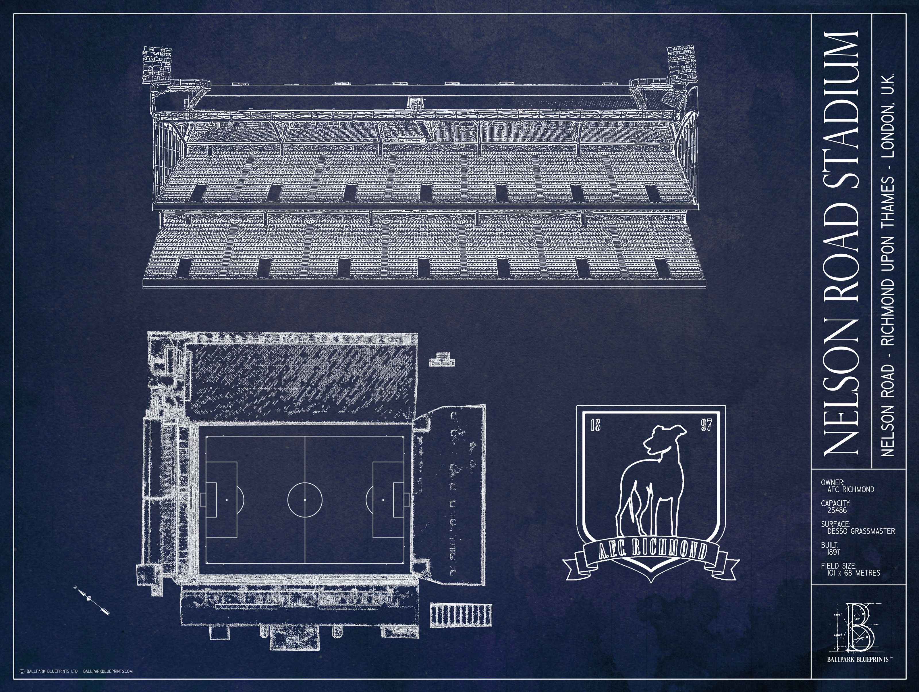 3200x2408 Ted Lasso's Nelson Road Stadium Blueprint Wall Mural