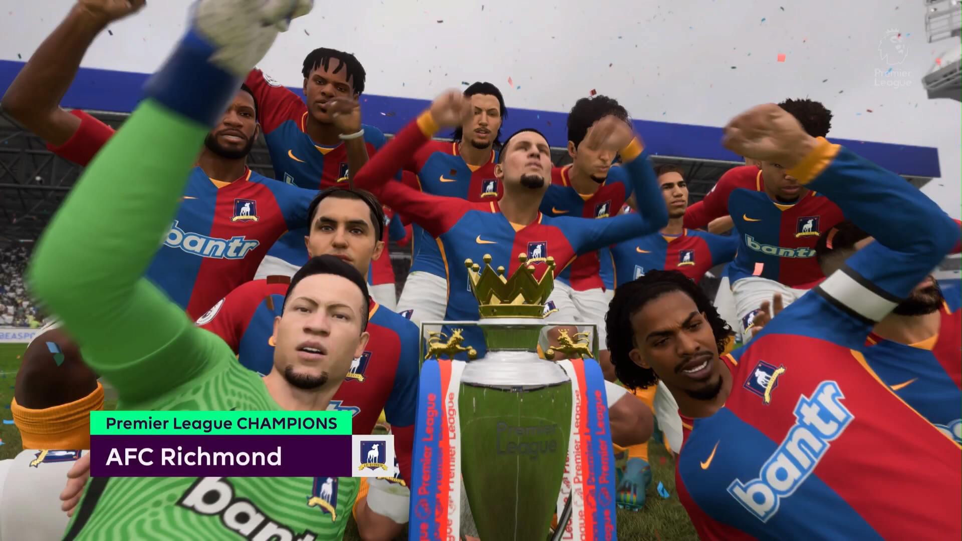 1920x1080 My first “completed” career mode. Managing AFC Richmond in the Premier League with Ted Lasso. World Class with sliders. *unrealistic*