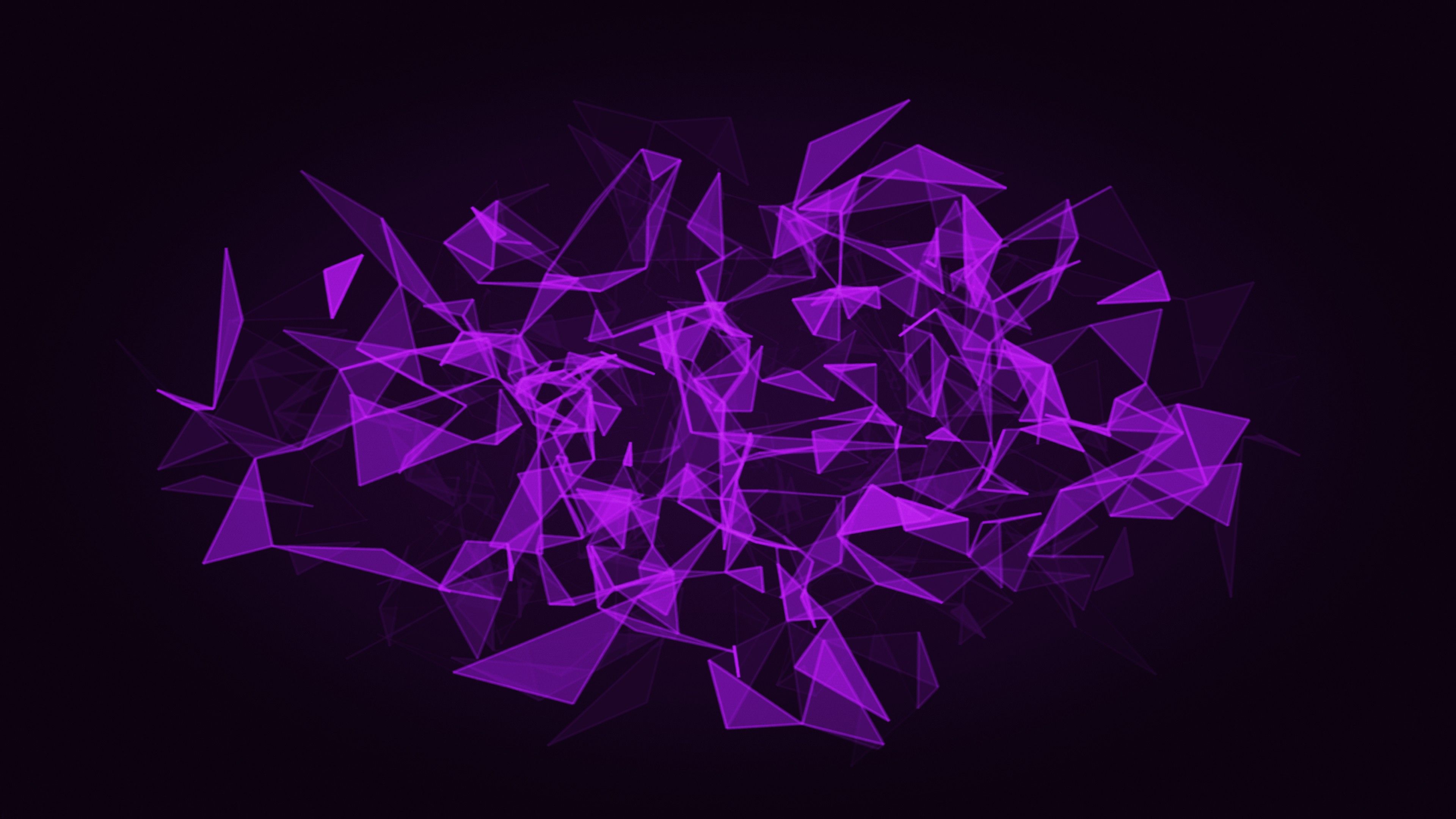 3840x2160 3D Purple With Dark Background 4K HD Abstract Wallpaper
