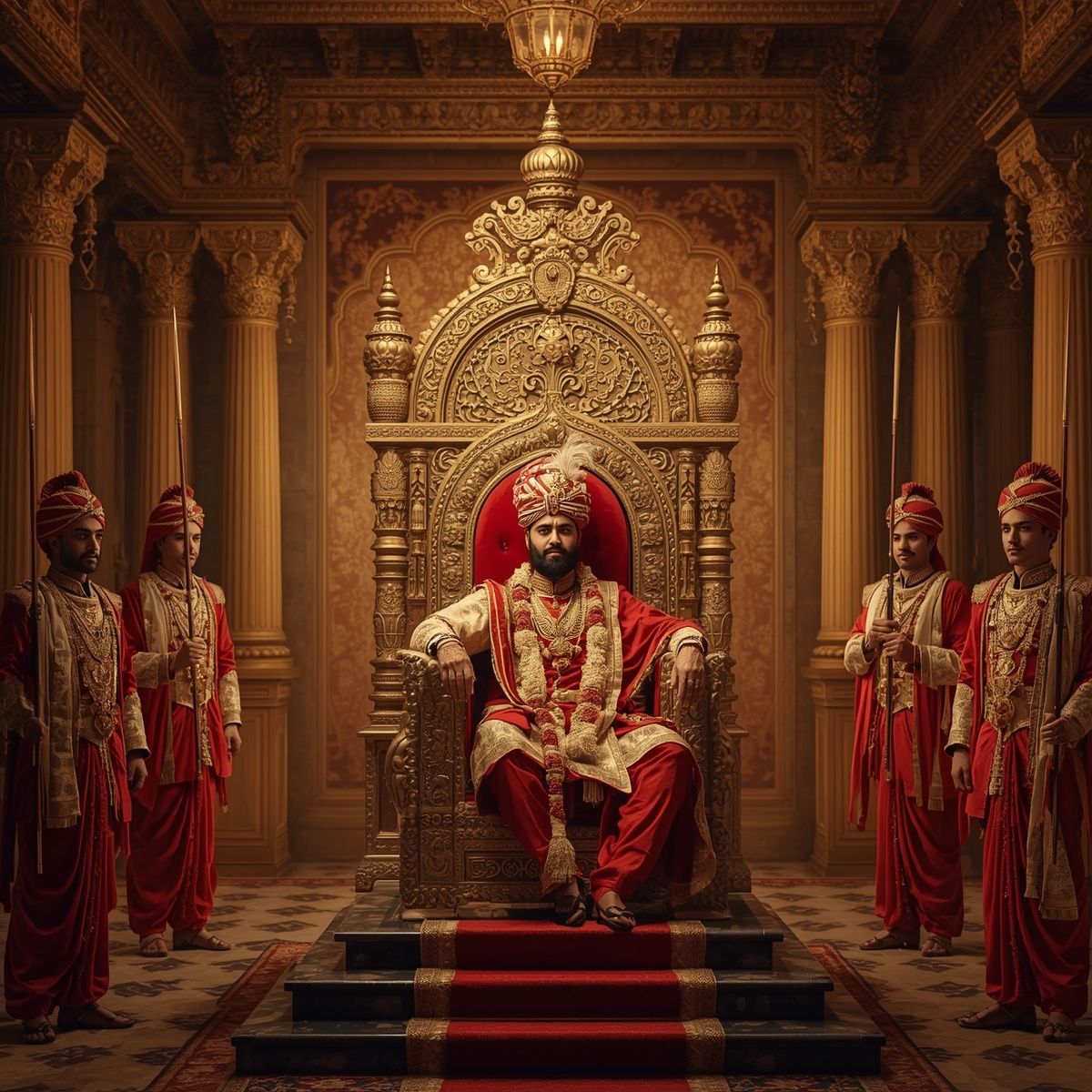1200x1200 maharana sanga sitting proudly royal throne mewar