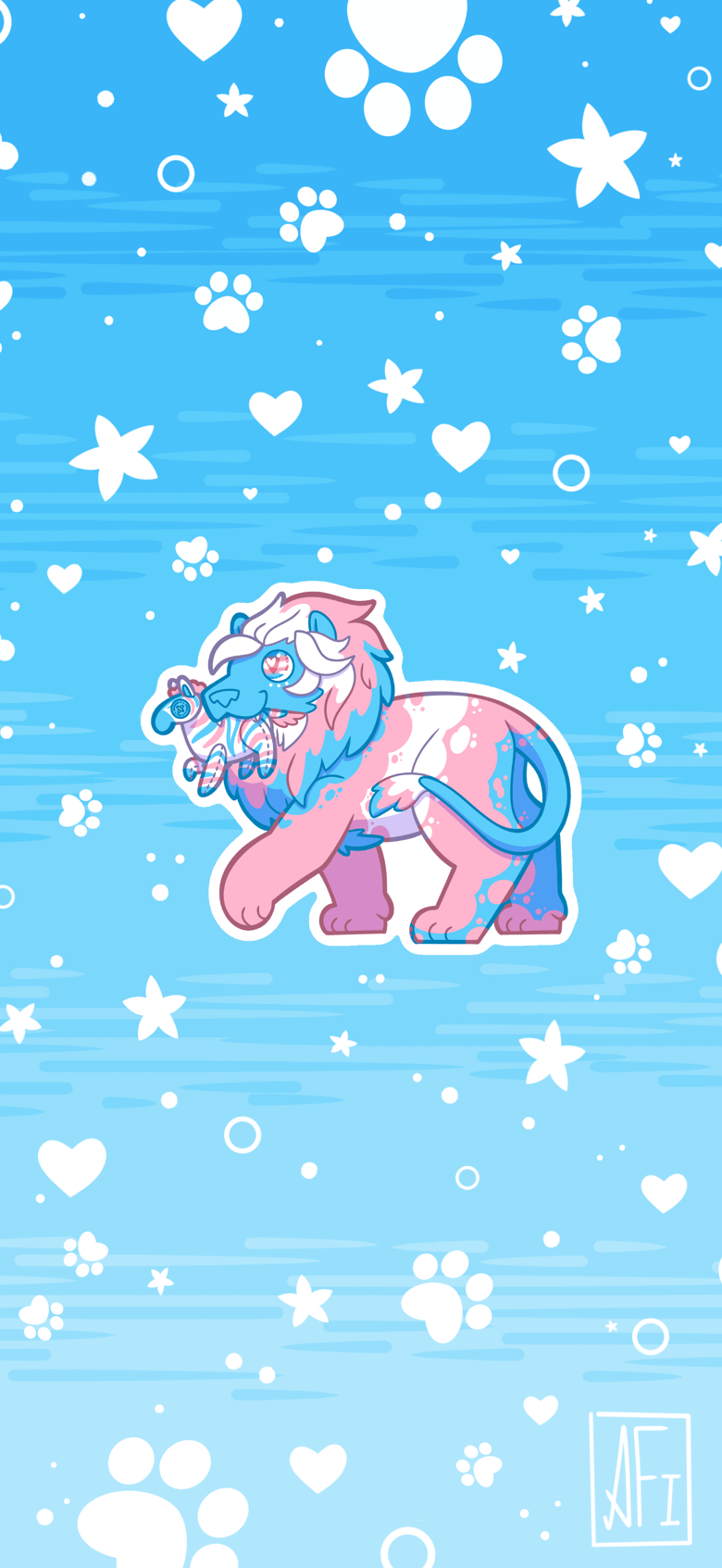 780x1693 Transgender Pride Flag Lion Phone Wallpaper's Ko Fi Shop