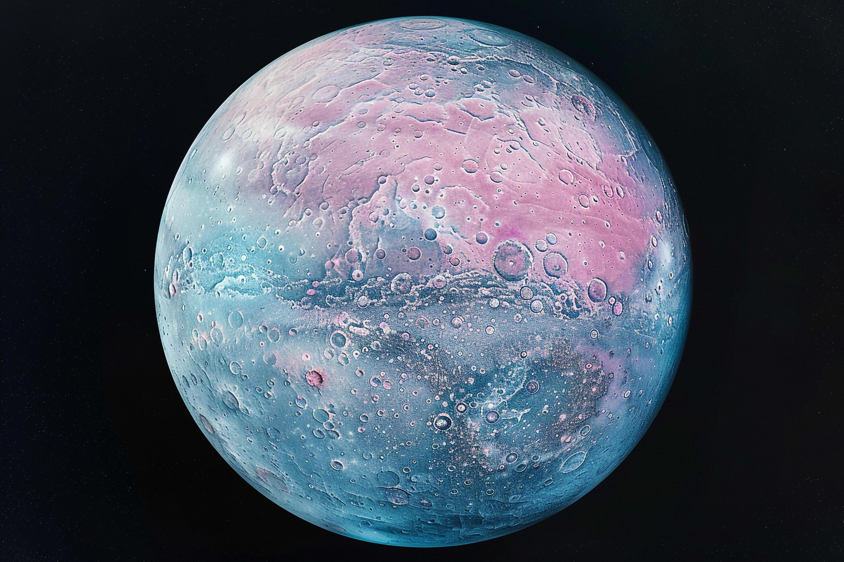 2940x1960 Triton Neptunes Largest Moon with Its Pinkish Hue and Icy Surface Features Background and Nature