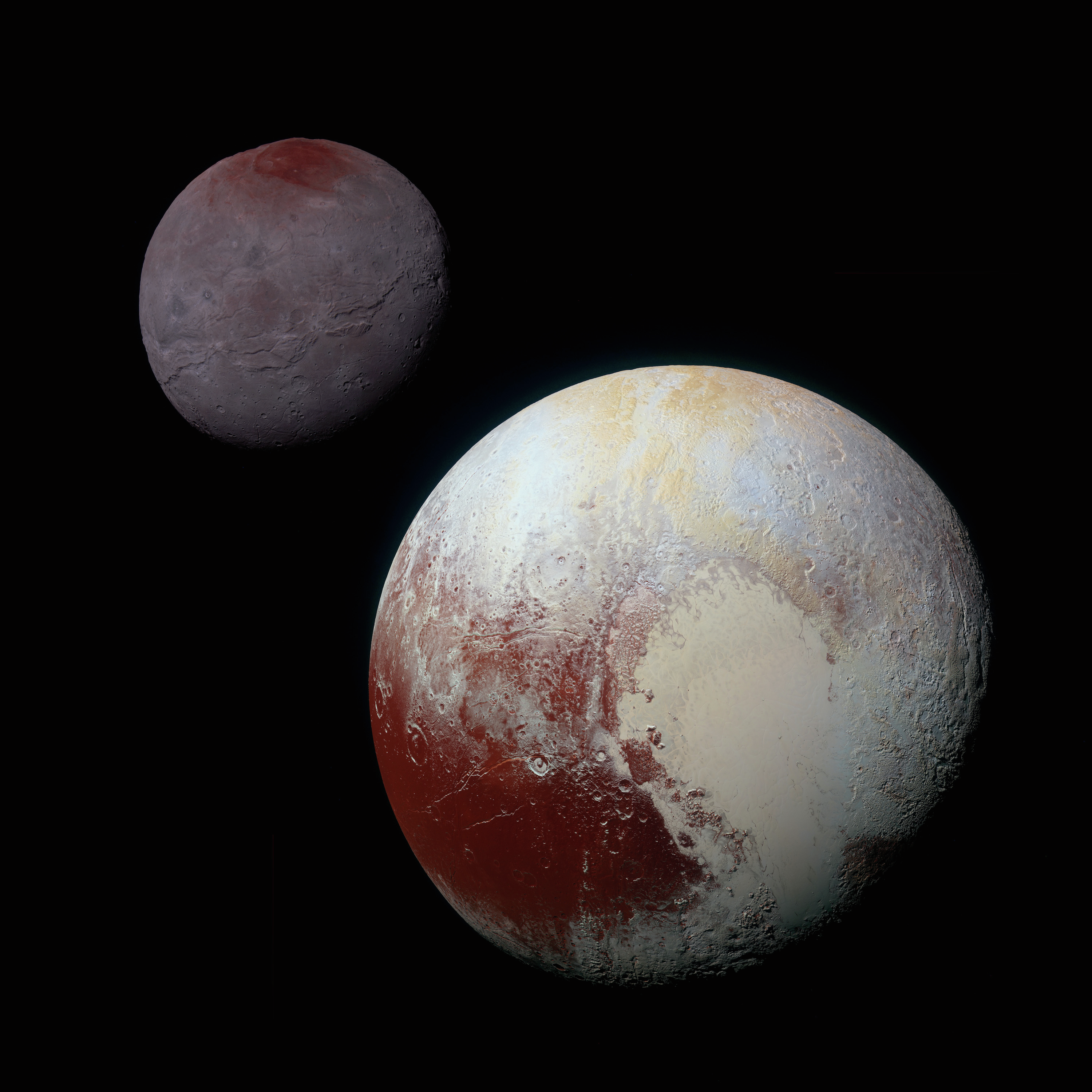 3000x3000 Pluto and Charon (New Horizons)