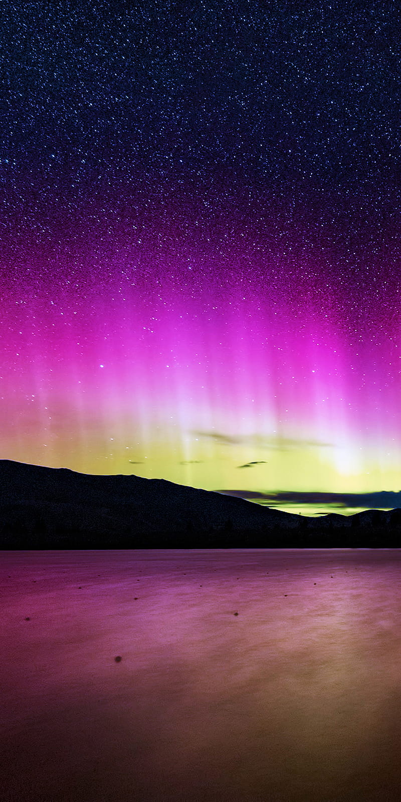 800x1600 Northern lights, aurora, borealis, landscape, pink, HD phone wallpaper