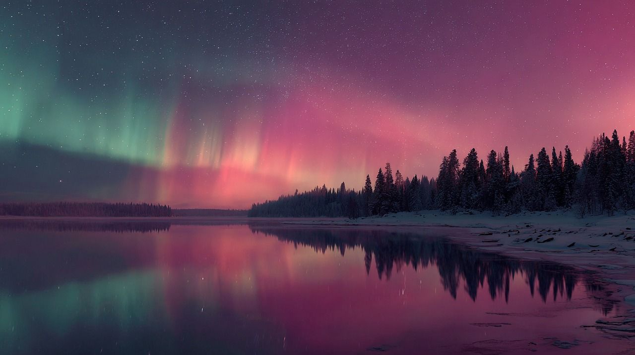 1280x717 Aurora Northern Lights Reflection