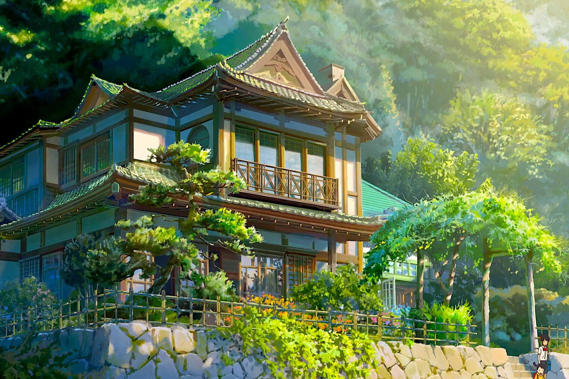2160x1440 Desktop wallpaper: Itomori, Anime, Your Name, Nature, Kimi No Na Wa, House 4K free download for PC. 1399164