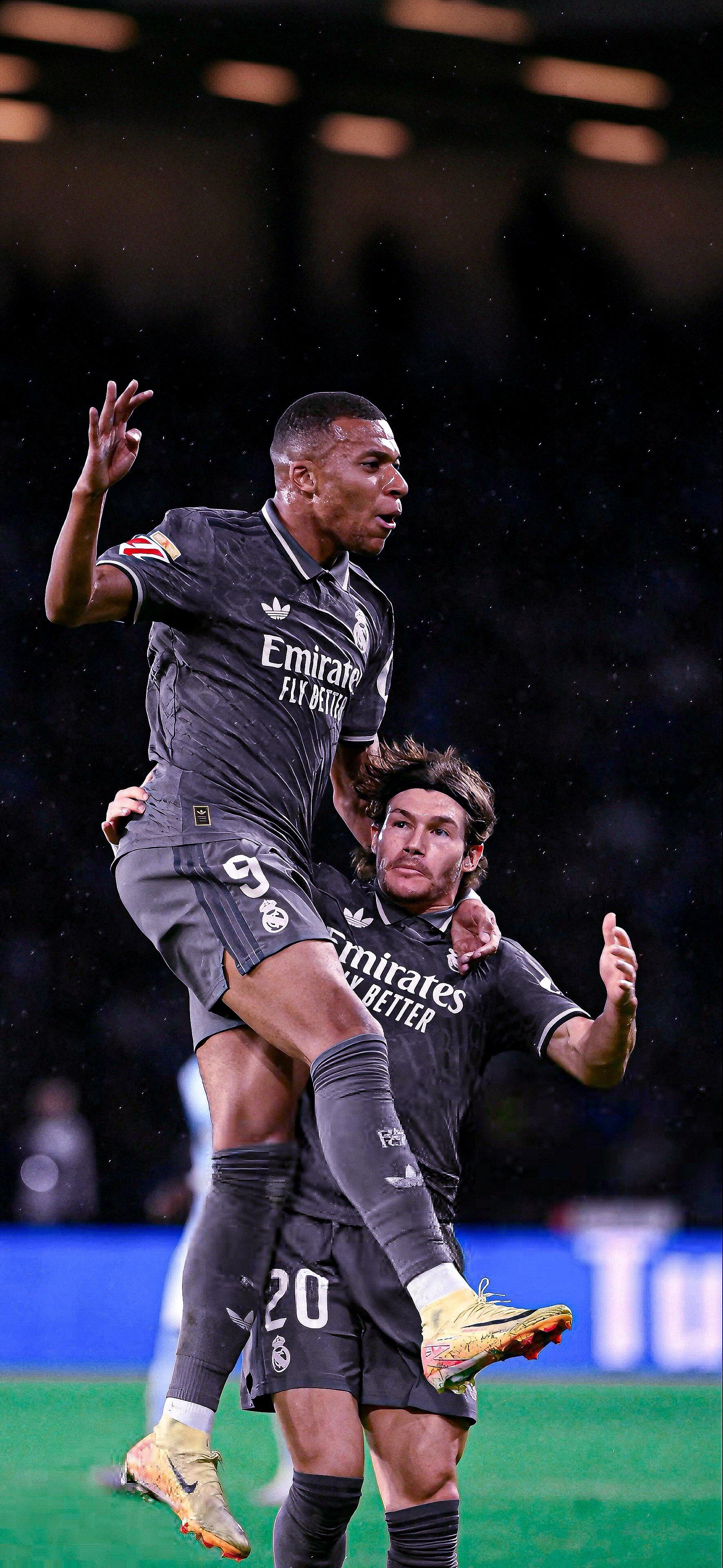 1772x3840 Kylian Mbappé Celebrates: Real Madrid Phone Wallpaper