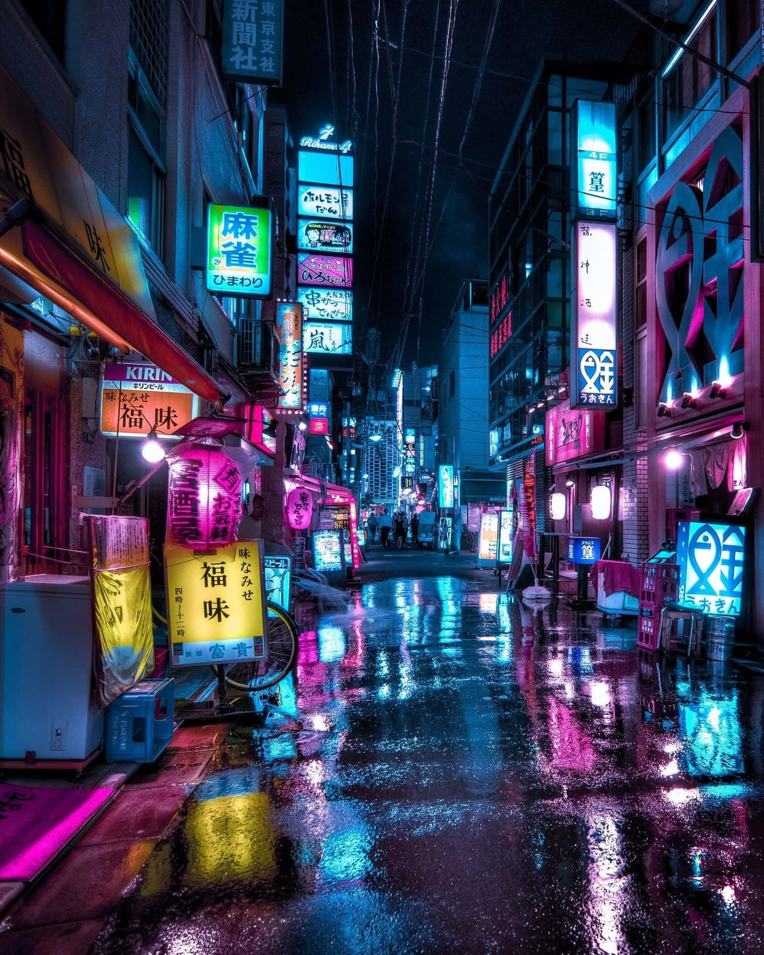 1537x1920 Japanese Neon Wallpaper