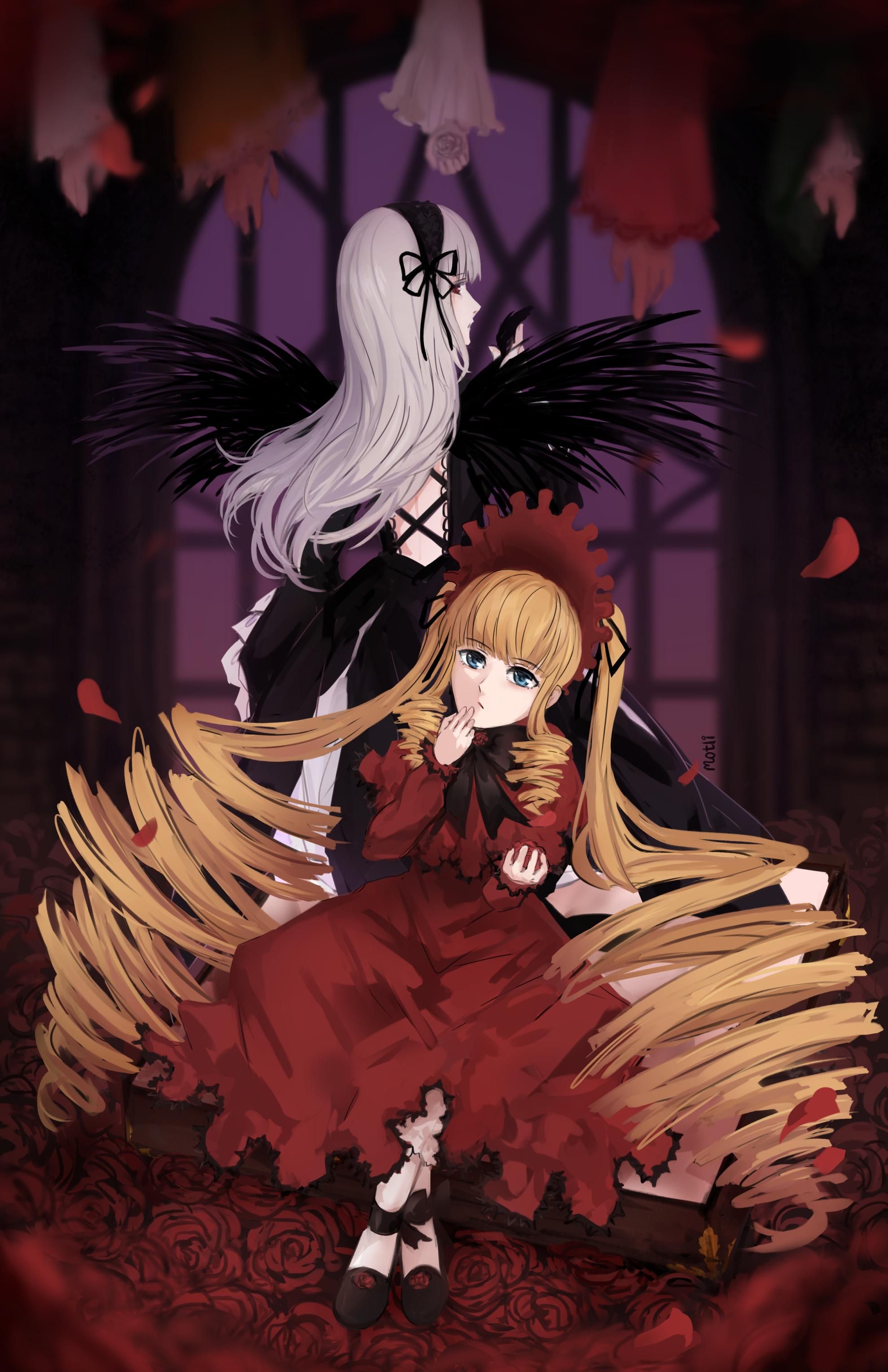 1978x3056 Suigintou and Shinku fanart