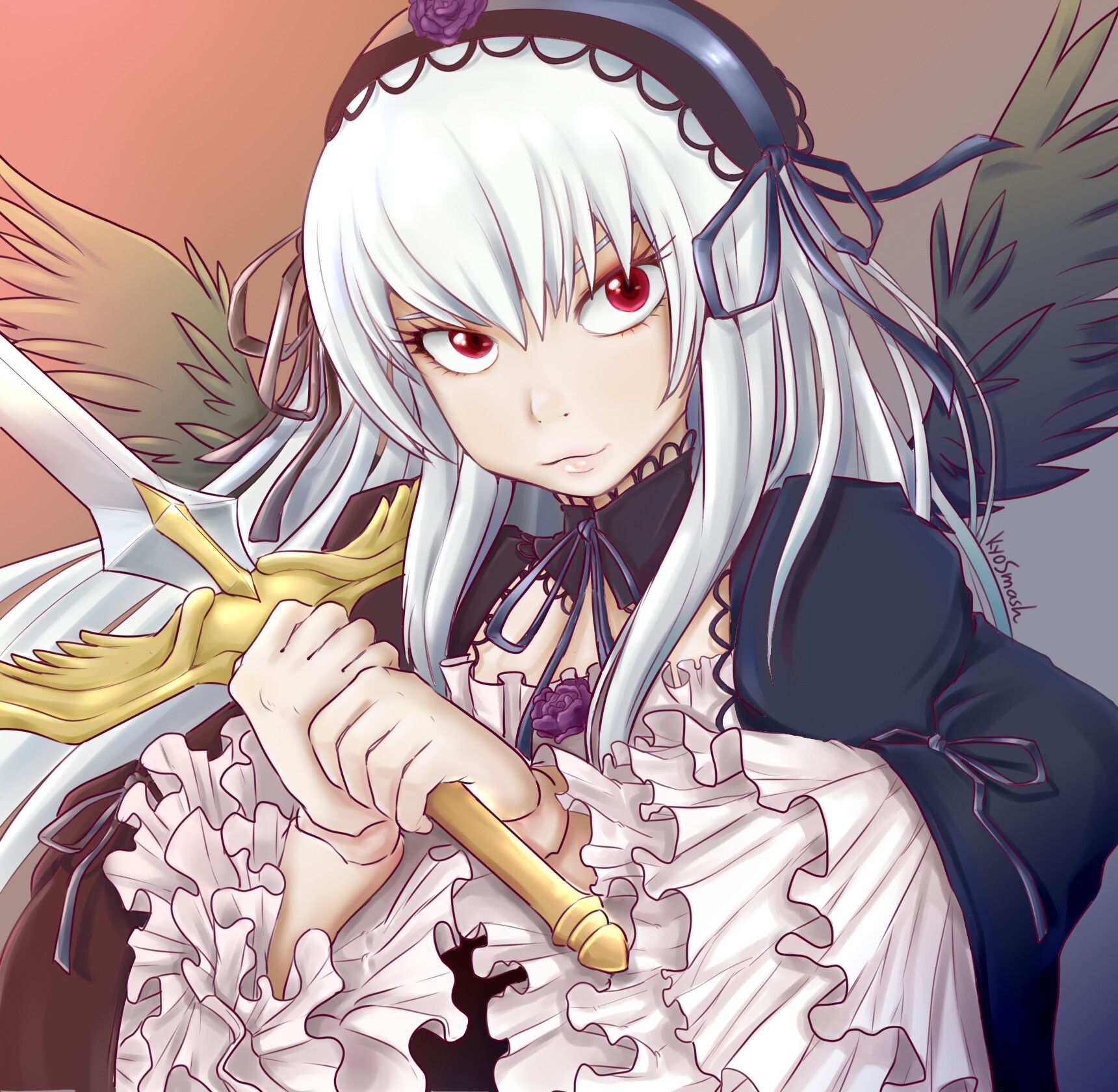 1720x1680 Suigintou. Rozen Maiden Fan art