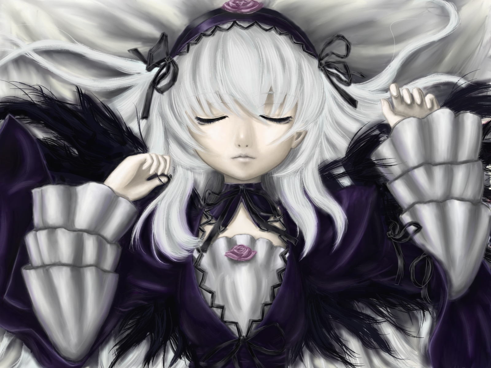 1600x1200 Suigintou From Rozen Maiden Sleeping HD Wallpaper