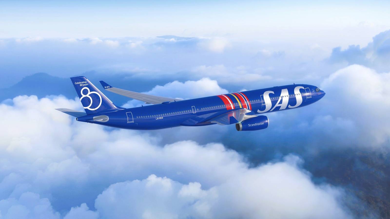 1600x900 Blue Airbus A330: SAS Unveils Special Livery To Commemorate 80 Years Of Flying