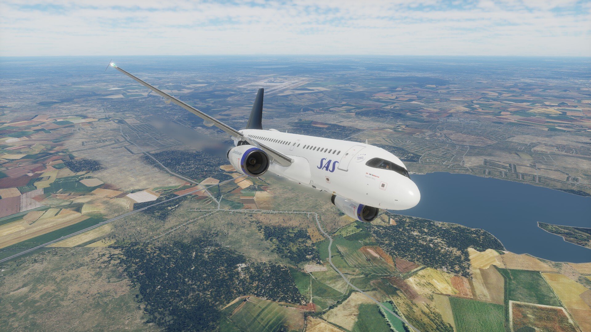1920x1080 Toliss A319 Scandinavian Airlines livery