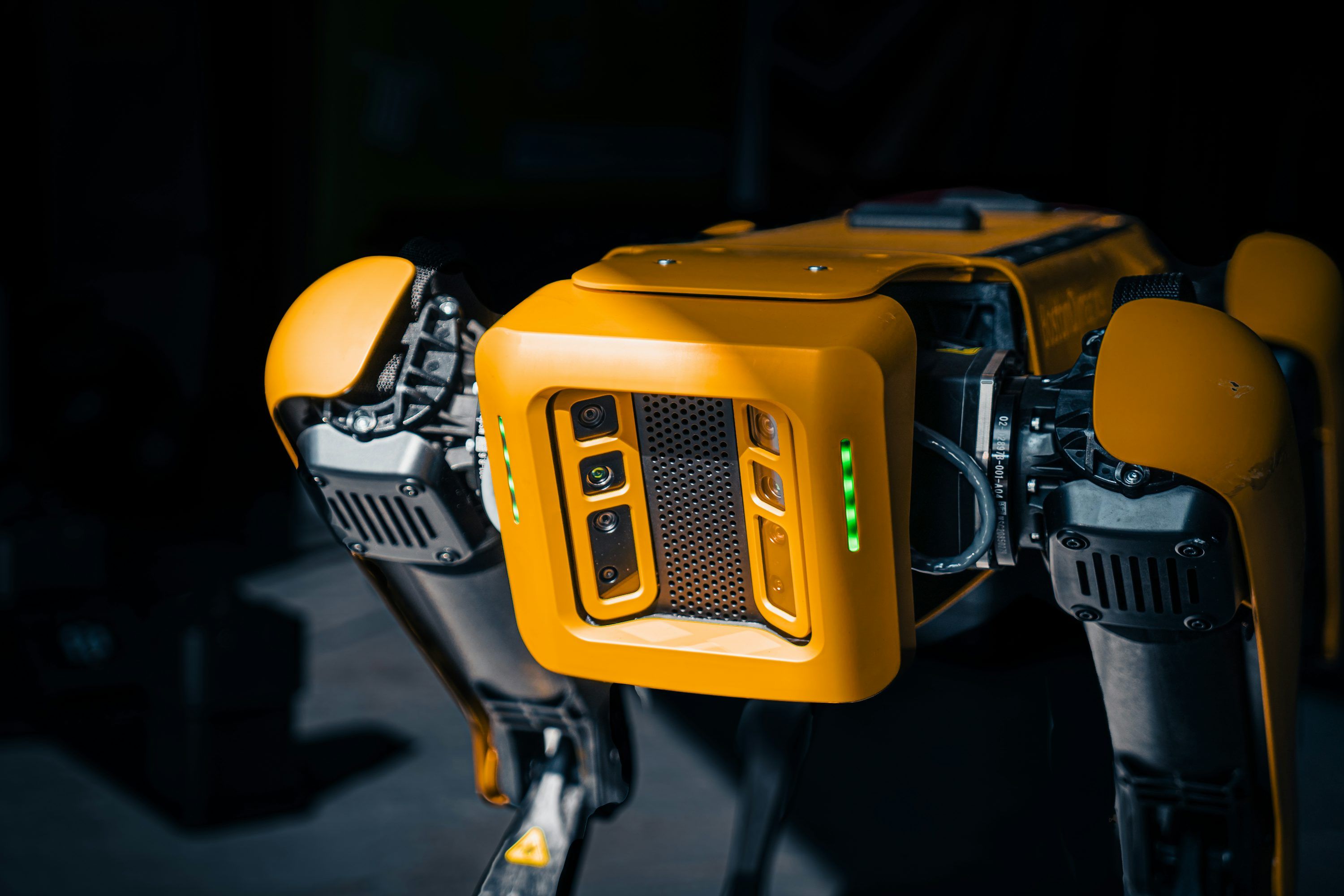3000x2000 A close up of a robot that is yellow photo