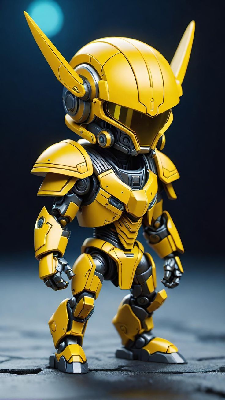 736x1308 Robot Warrior Yellow