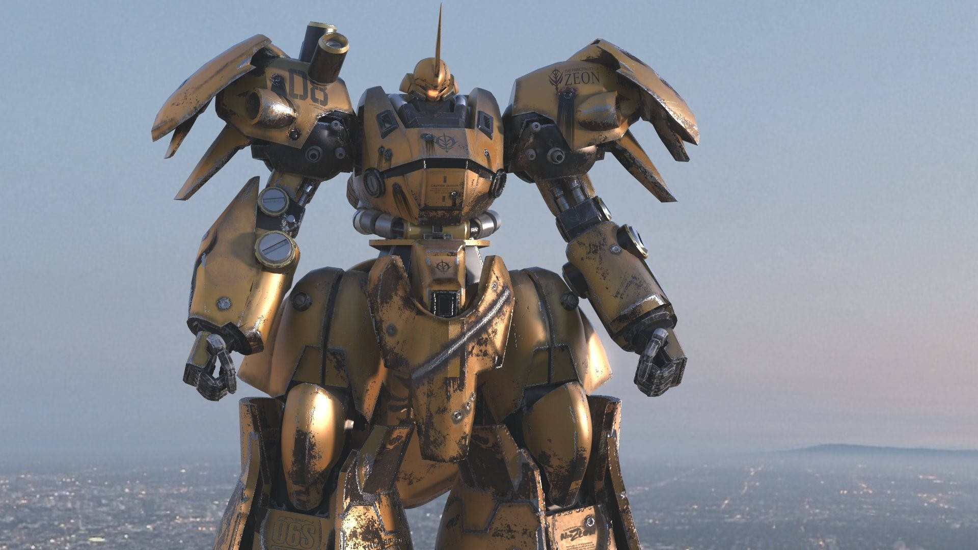 1920x1080 Download Yellow Robot From Mobile Suit Gundam Wallpaper