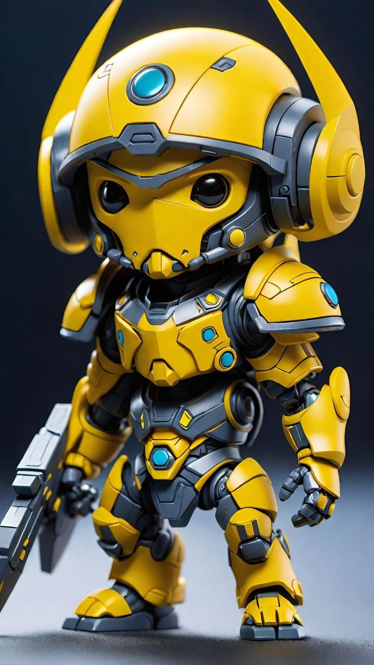 736x1308 Robot Warrior Yellow