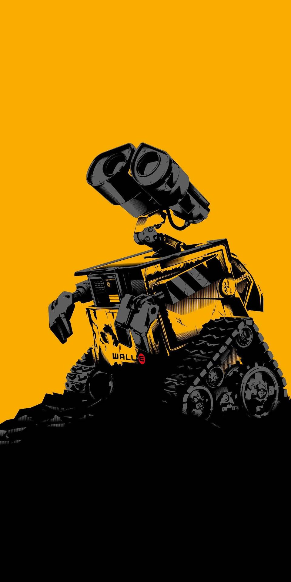 960x1920 Orange And Black Robot Wall E Wallpaper