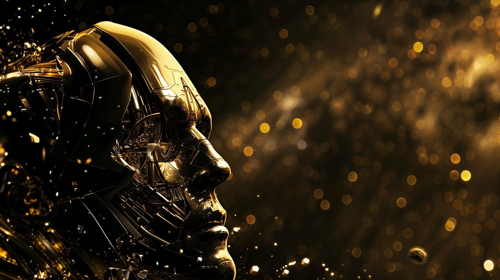 1920x1076 Golden Robot Sci Fi HD Wallpaper Metallic Man By Phaethonx3264
