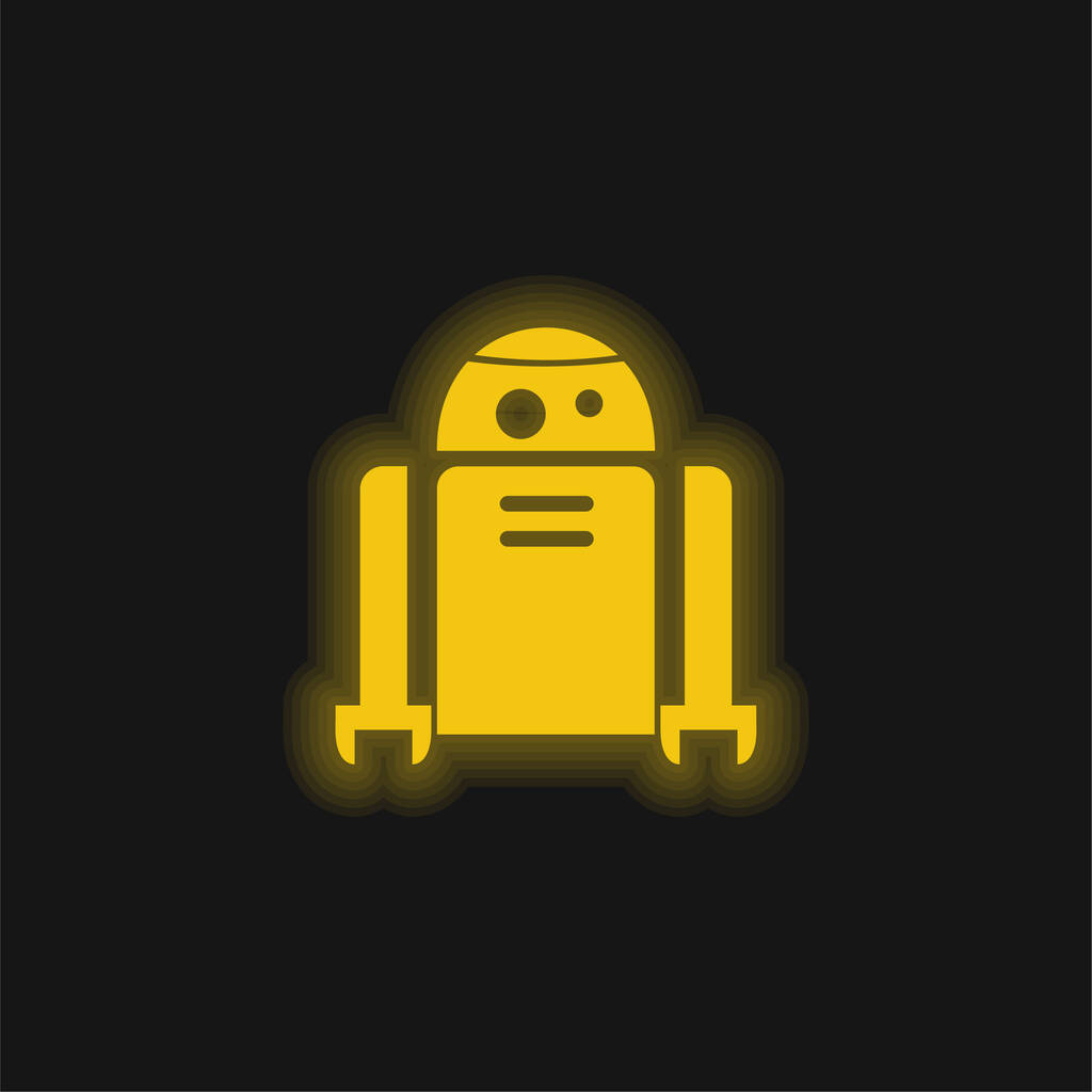 1024x1024 Android Robot Yellow Glowing Neon Icon Free Stock Vector Graphic Image 471205742