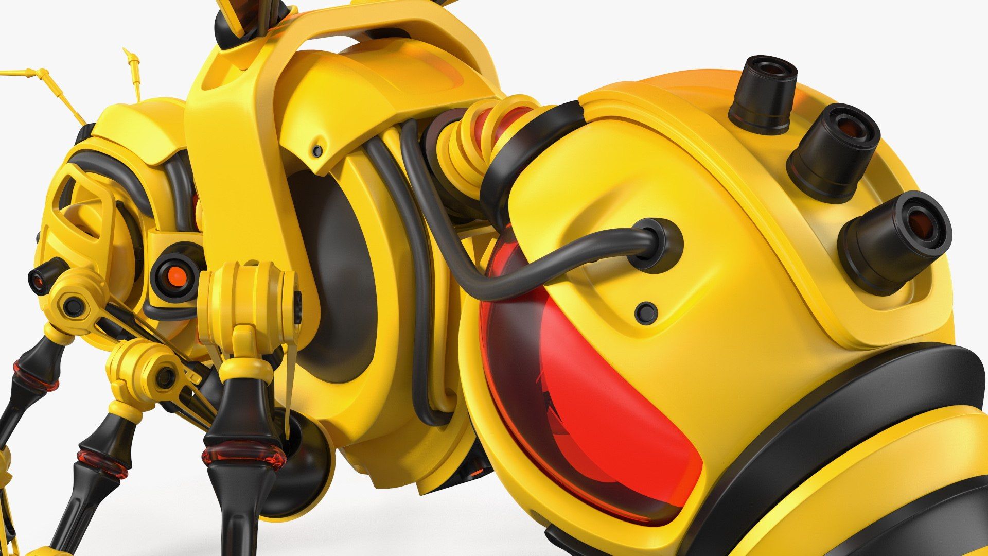 1920x1080 Robot Bee Yellow Rigged 3D