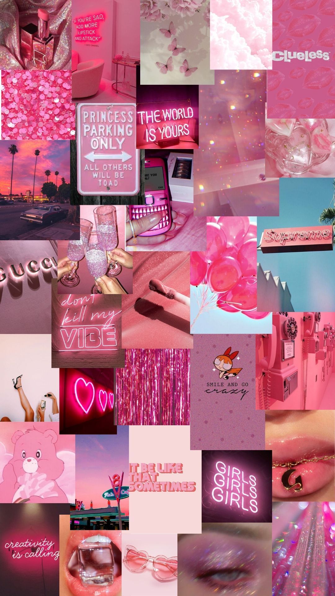 1080x1920 Pink bling wallpaper ideas. iphone wallpaper tumblr aesthetic, pink wallpaper girly, pretty pink aesthetic collage