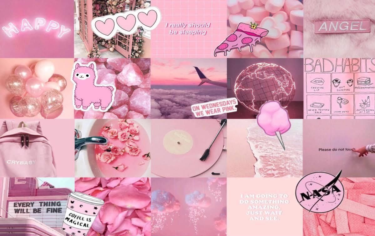 1199x755 Cute Pastel Pink Mood Board Wallpaper