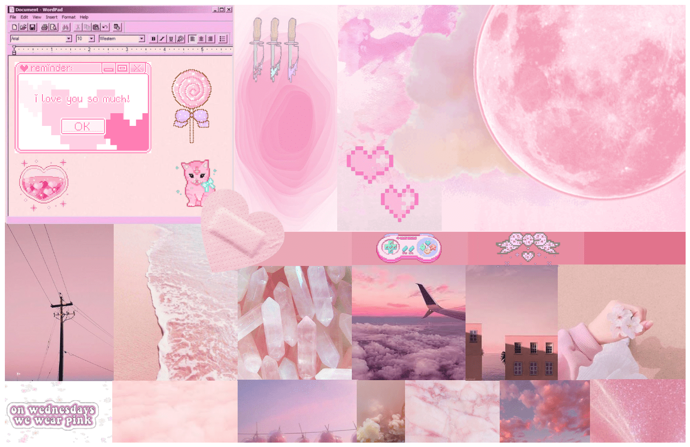 1414x916 pastel pink moodboard Outfit