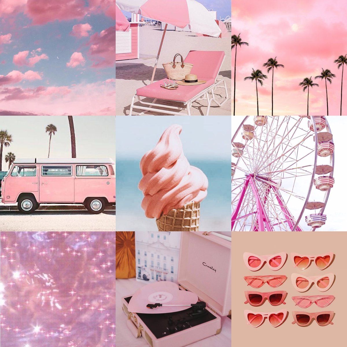 1200x1200 so I made a moodboard based on my feeling and somewhat retro pink summer vibe. can't wait to taste the #IceCream and