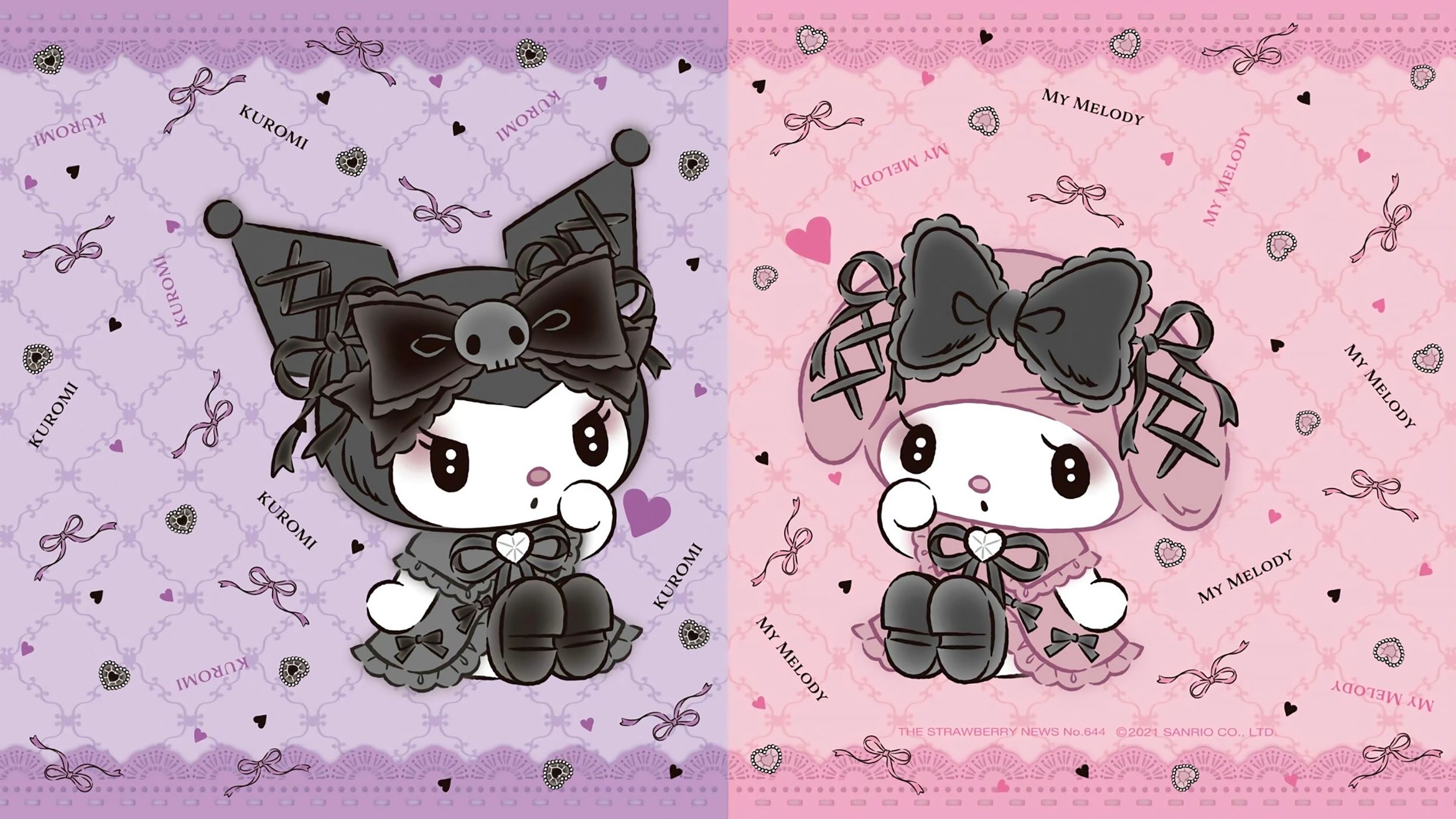 2500x1406 Cute Kuromi & My Melody Gothic Lolita Wallpaper For Desktop & Mobile