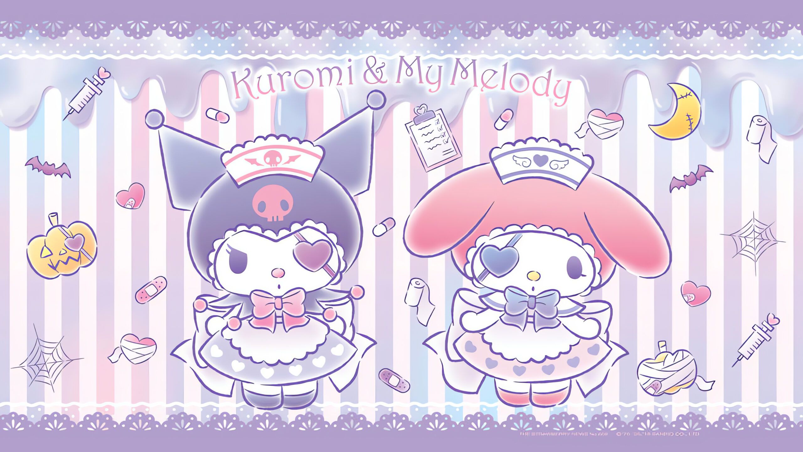 2560x1441 Kuromi And Cinnamoroll Wallpaper