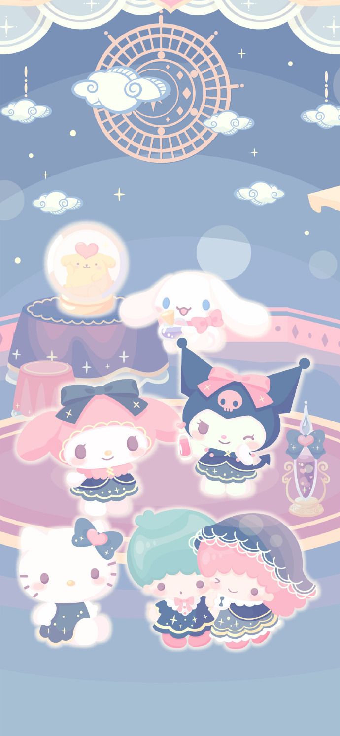 690x1493 Kuromi And Cinnamoroll Wallpaper