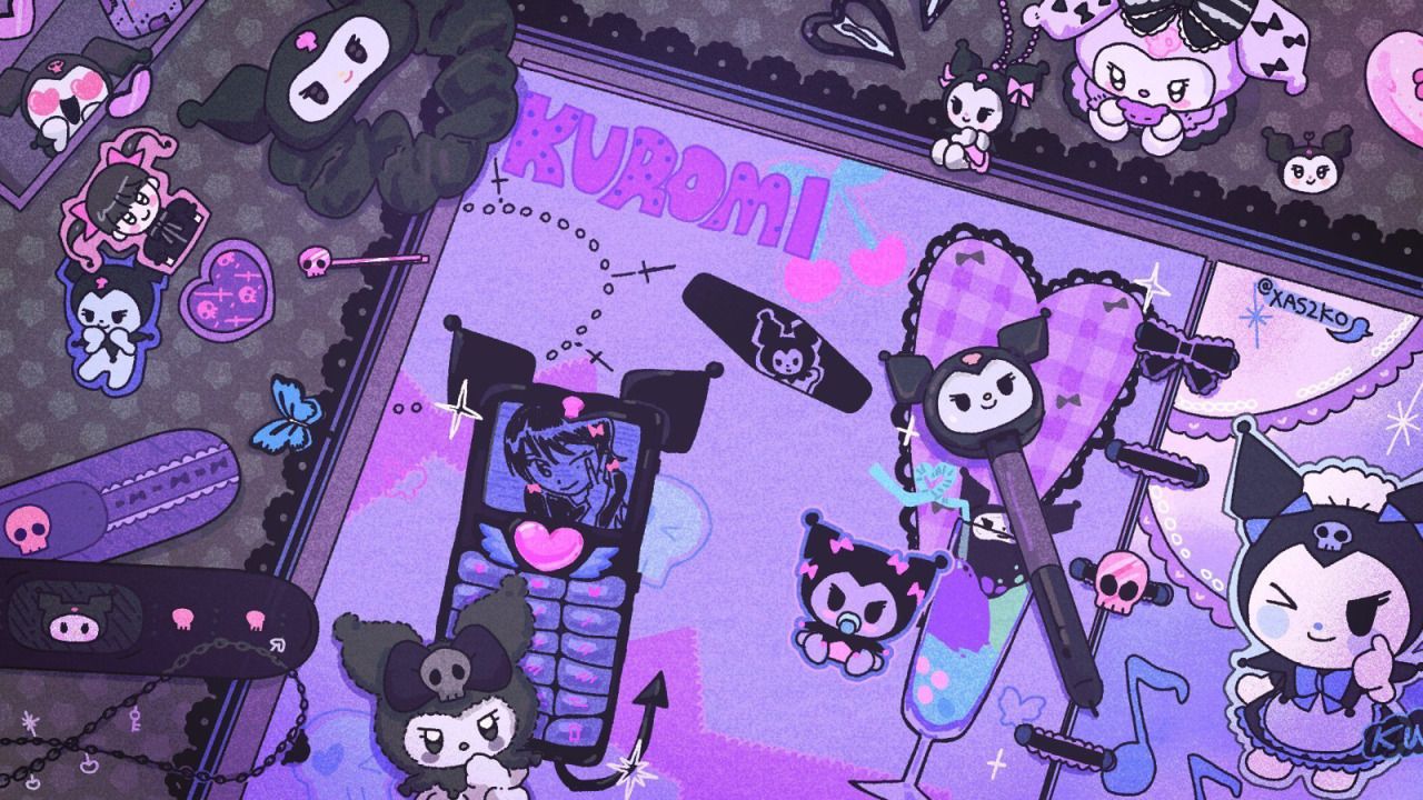 1280x720 Kawaii Kuromi Wallpaper Art By 아코(AKo)