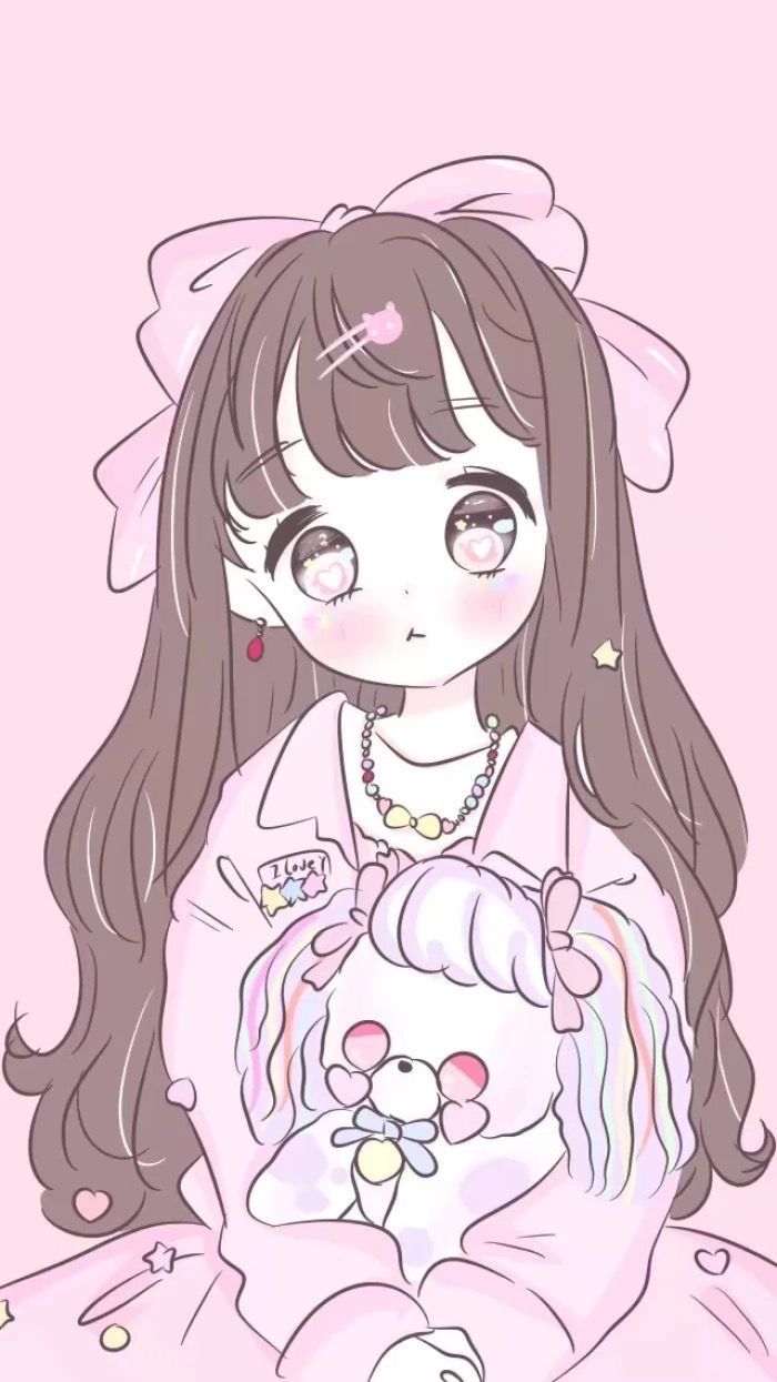 700x1245 Anime cute wallpaper aesthetic pink. Pink wallpaper kawaii anime, Kawaii art, Kawaii anime girl
