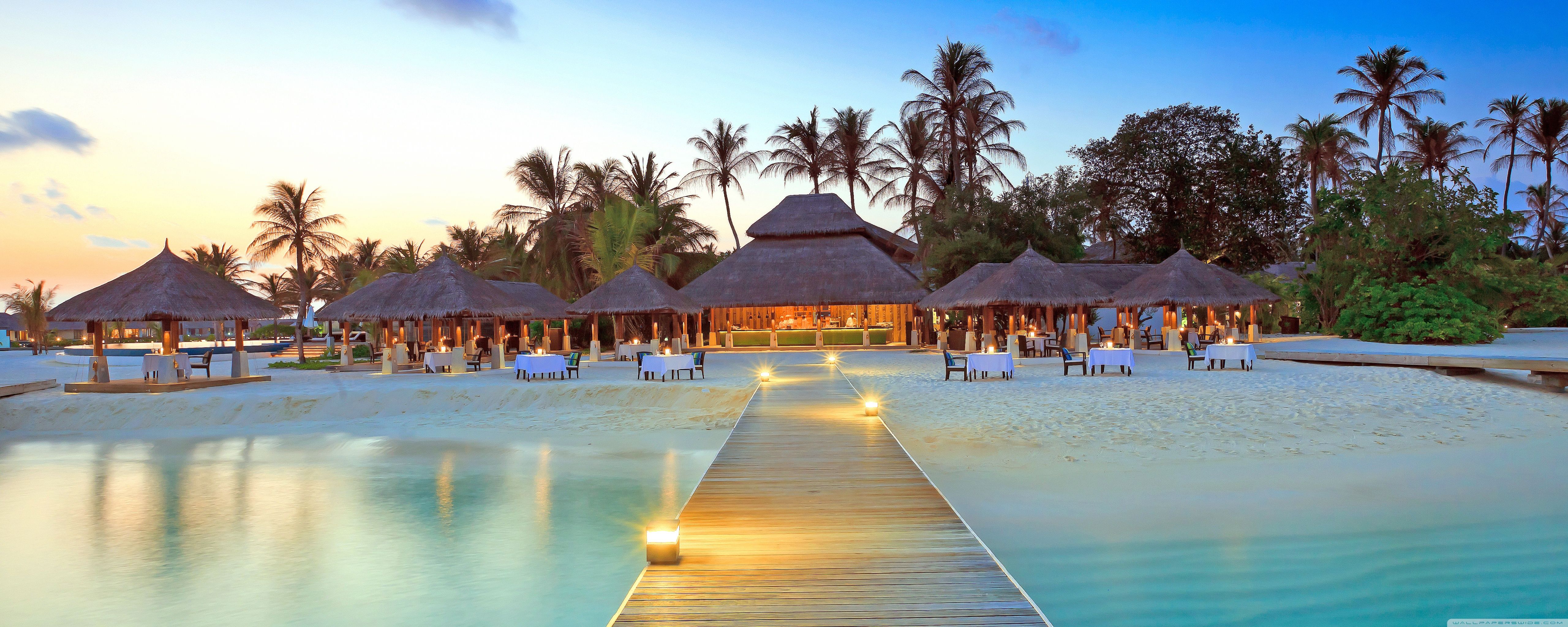 5120x2048 Maldive Islands Resort 4K UHD Wallpaper for UltraHD Desktop and TV : Widescreen and UltraWide Display : Dual Monitor : Smartphone and Tablet Devices