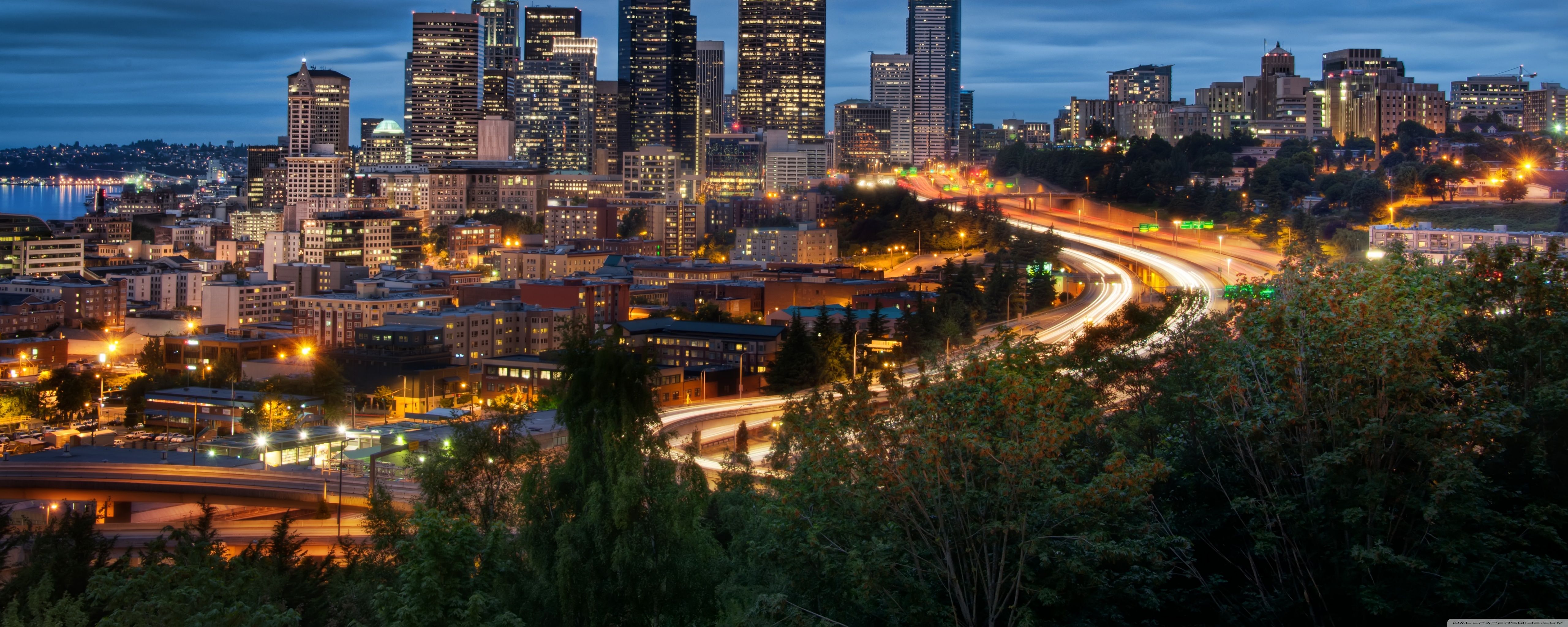 5120x2048 Downtown Seattle 4K UHD Wallpaper for UltraHD Desktop and TV : Dual Monitor : Smartphone and Tablet Devices