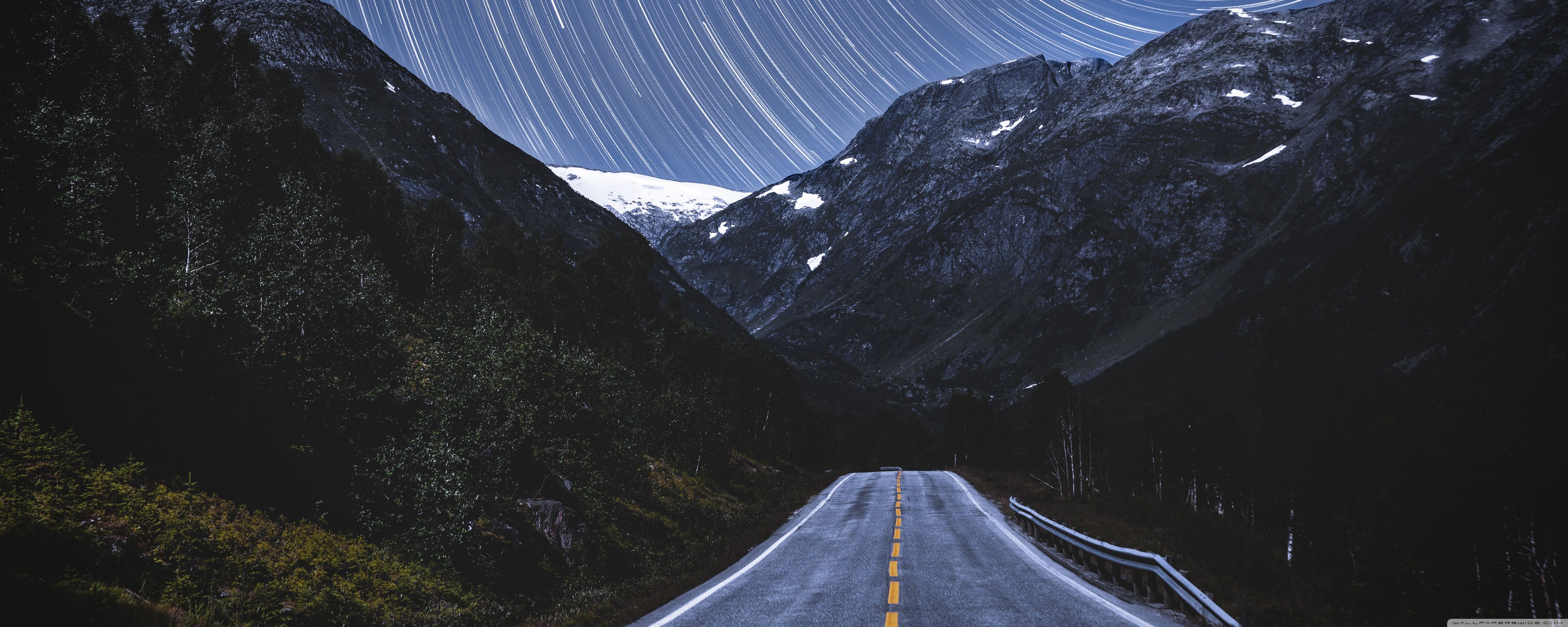 5120x2048 Norway Road Exposure 4K UHD Wallpaper for UltraHD Desktop and TV : Widescreen and UltraWide Display : Dual Monitor : Smartphone and Tablet Devices
