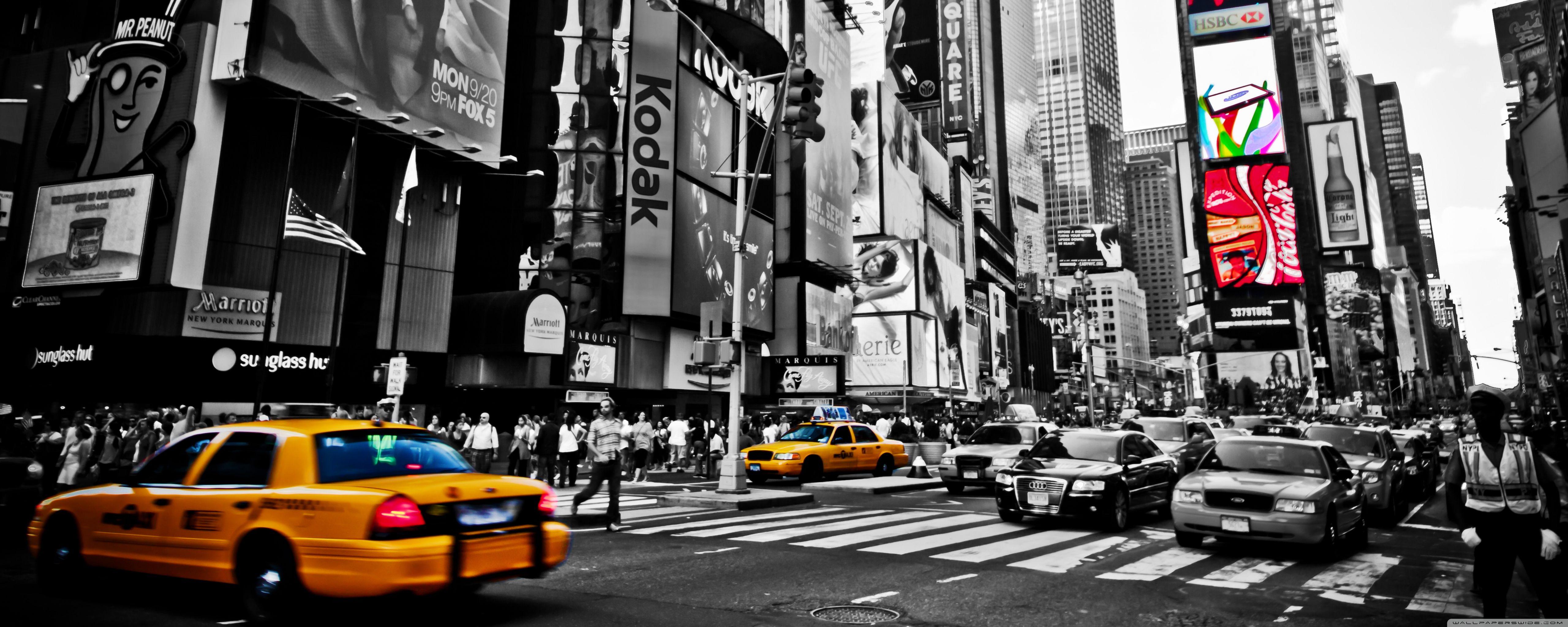5120x2048 Times Square Wallpaper [42 Bright & Urban Designs]