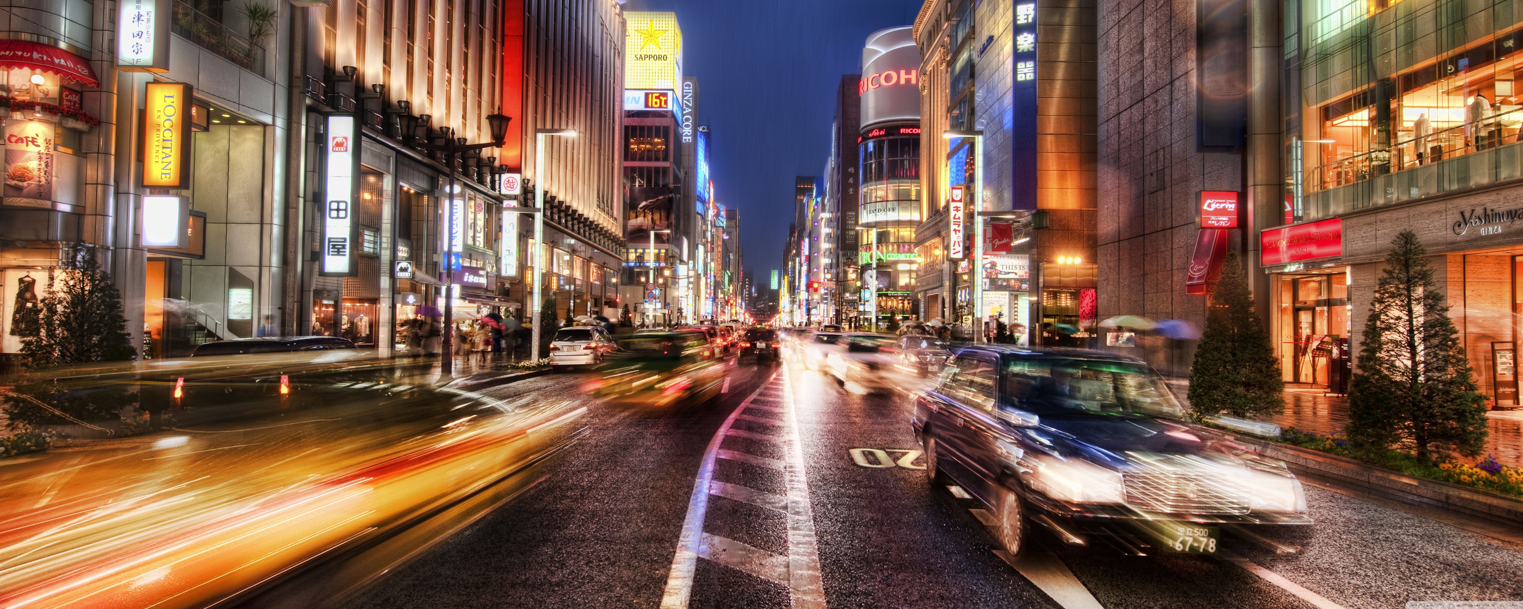 5120x2048 Tokyo Street At Night, HDR 4K UHD Wallpaper for UltraHD Desktop and TV : Dual Monitor : Smartphone and Tablet Devices
