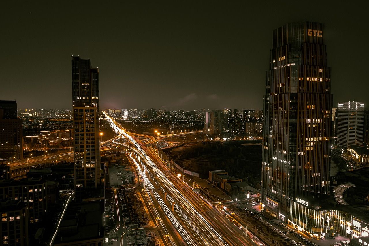 1280x853 Changchun City Night View Traffic