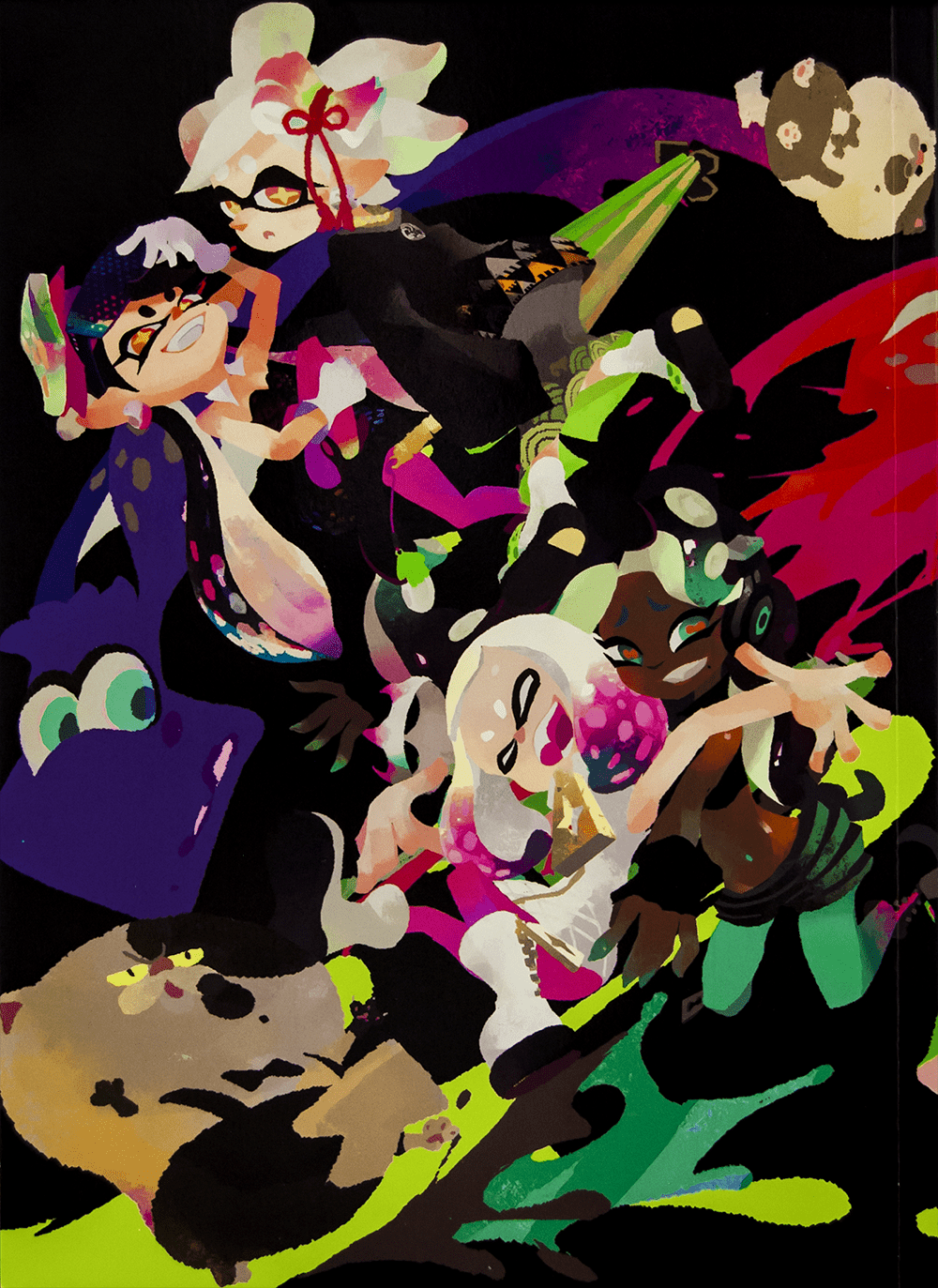 1000x1373 Splatoon 2 Splategy Guide back cover artwork featuring Marina, Pearl, Callie, Marie & the Judds!