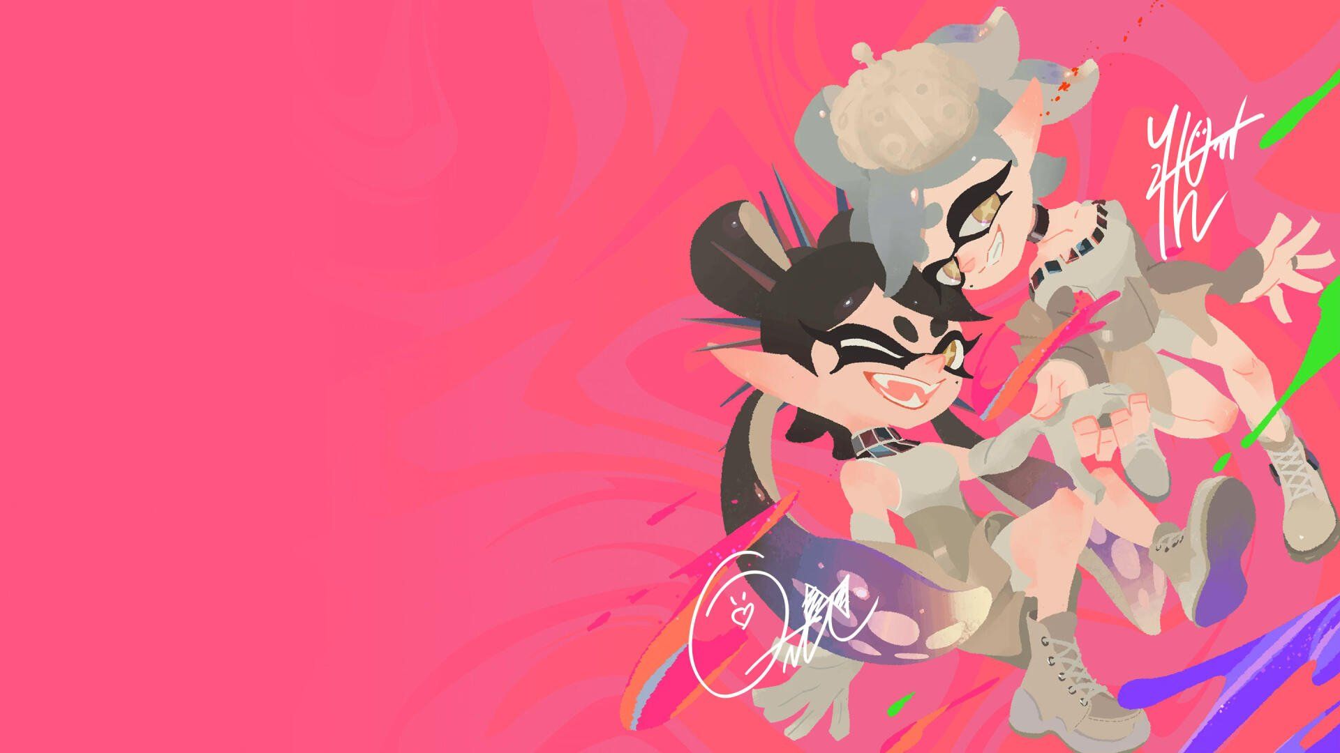 1920x1080 Splatoon Vibes: HD Inked Duo Wallpaperx1620