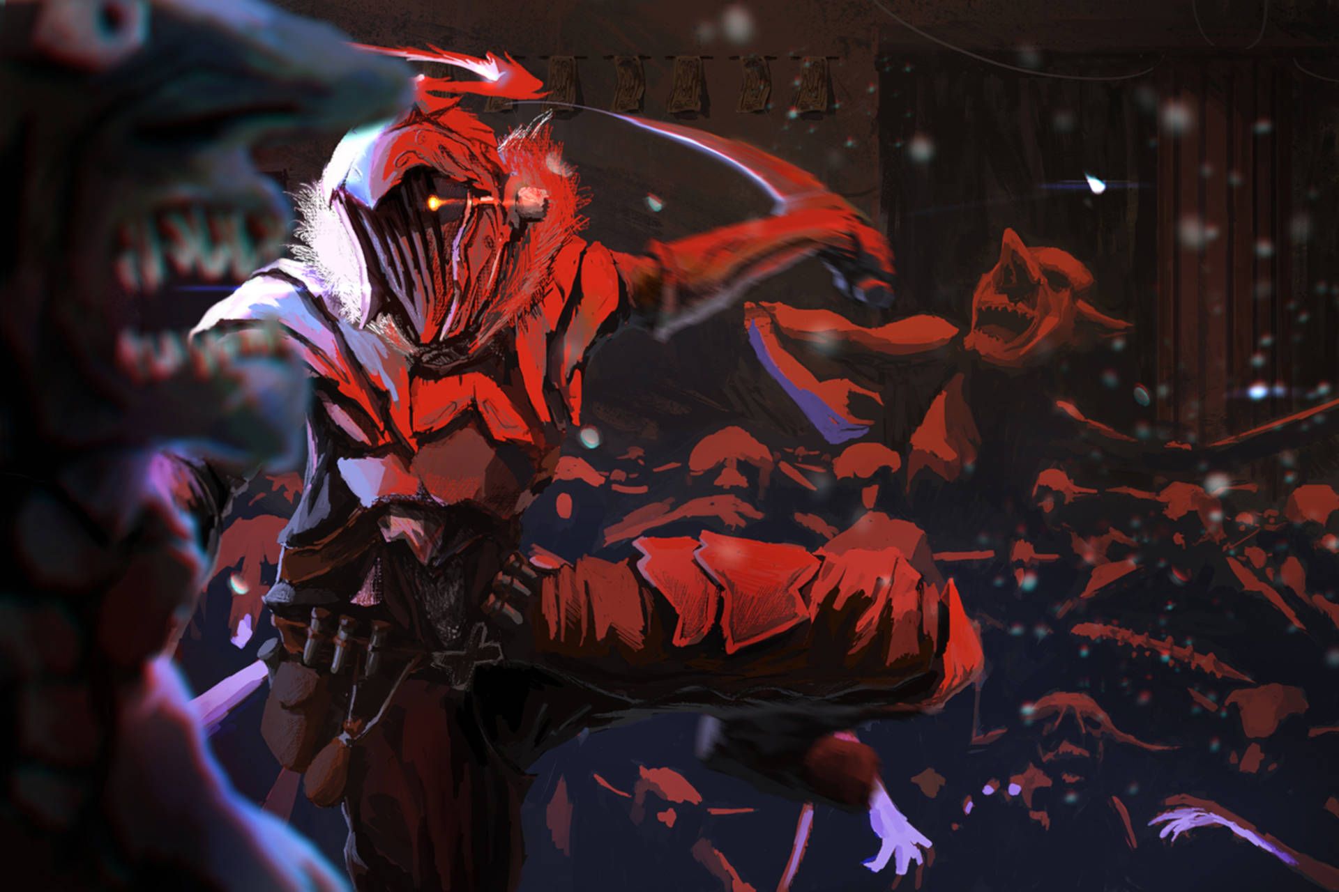 1920x1280 Download Goblin Slayer battles against a horde of approaching goblins Wallpaper