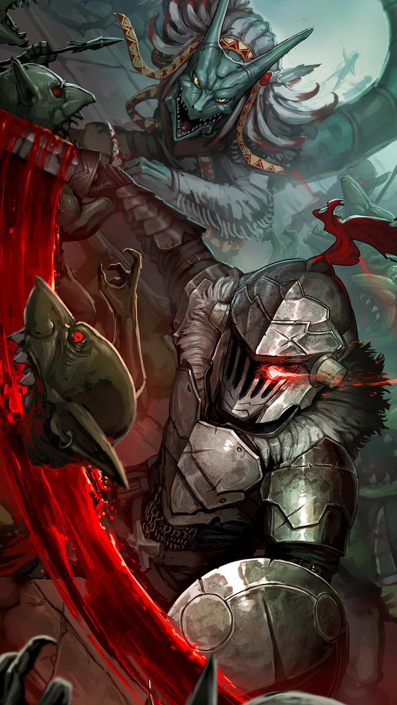 800x1422 Goblin slayer, goblin slayer, red, HD phone wallpaper