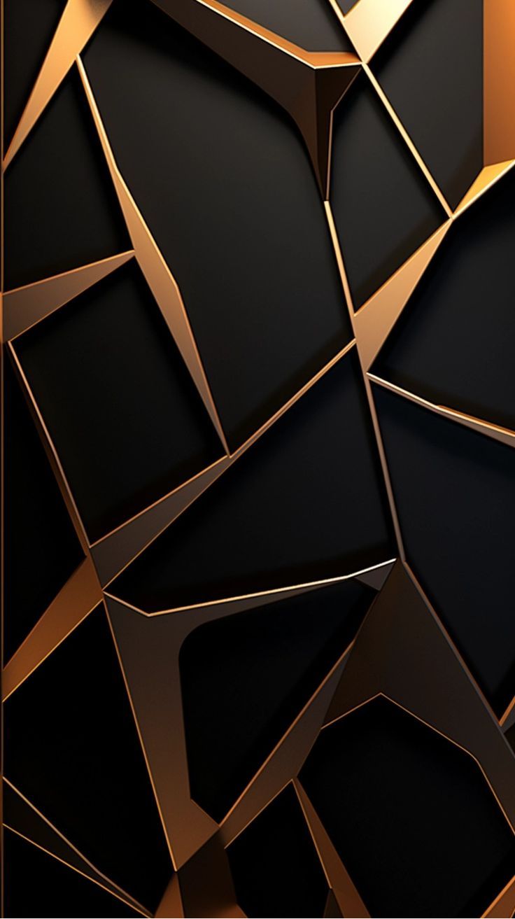 736x1313 Abstract Black and Gold Phone Wallpaper. Abstract geometric wall art, Black and gold wall decor