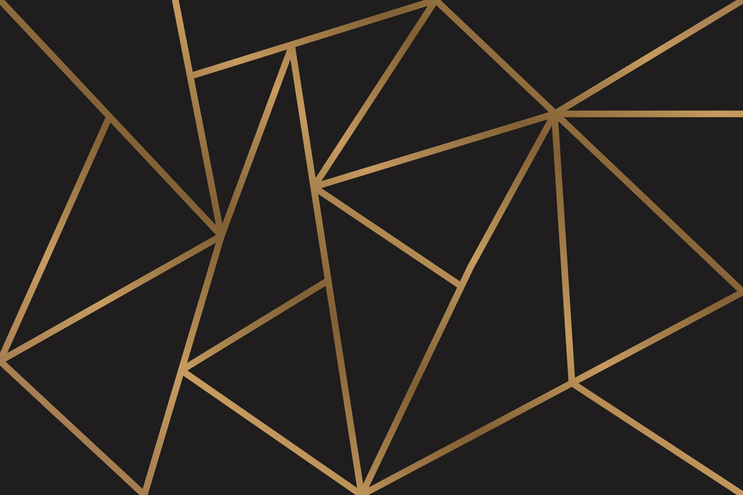 3000x2000 Modern mosaic gold & black wallpaper