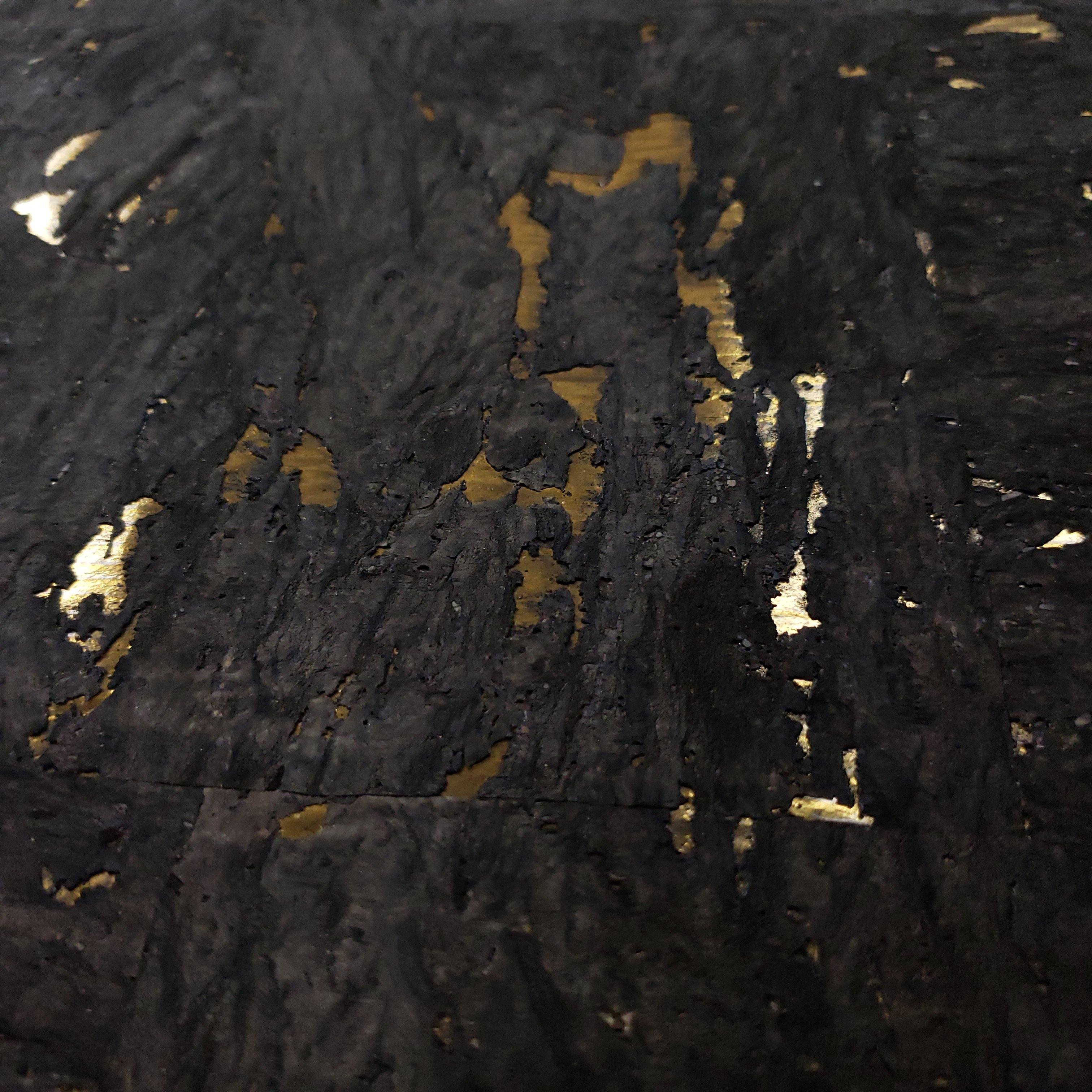 3024x3024 WM184101 Black dark brown Gold Metallic Natural Cork Wallpaper