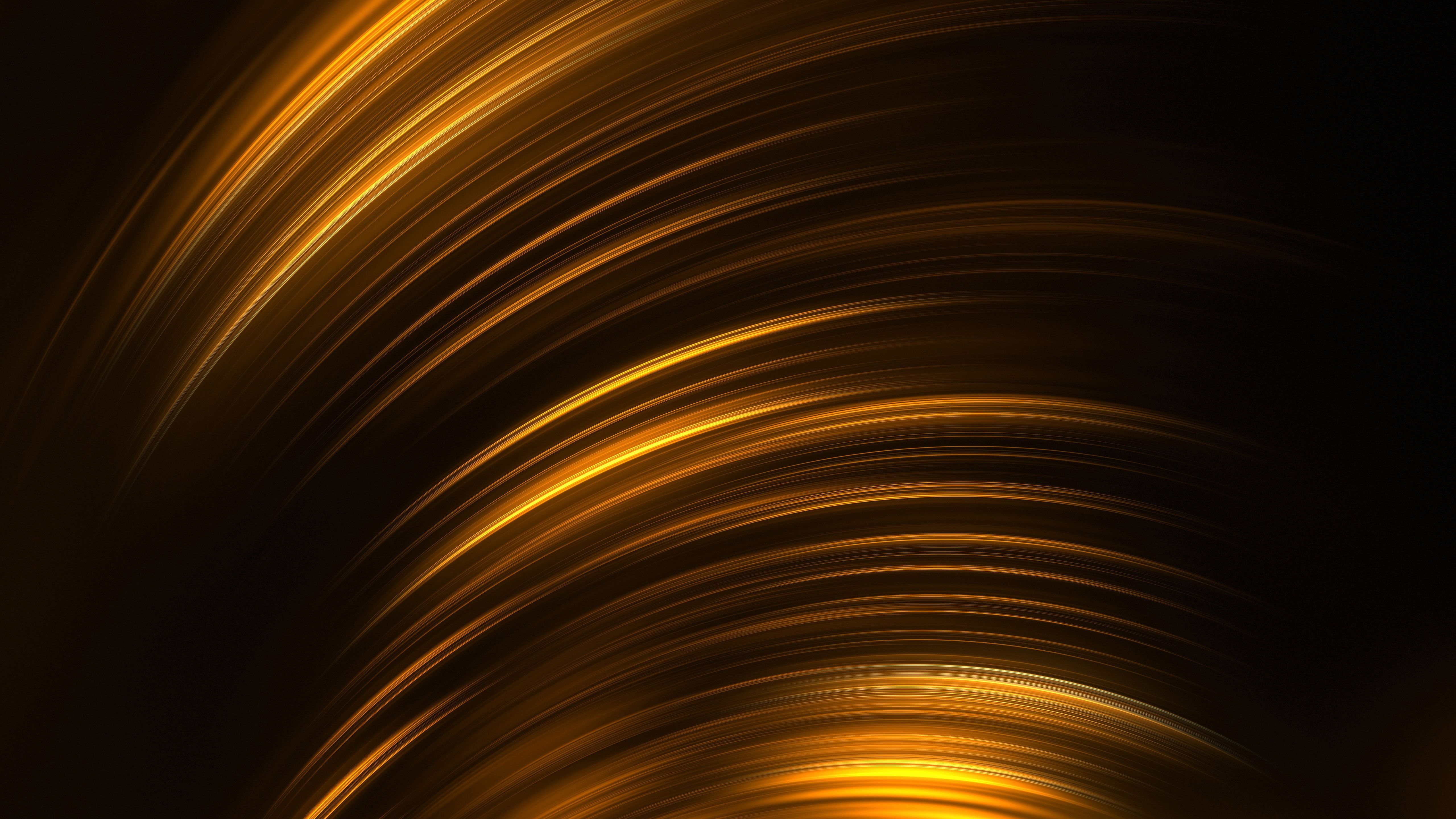 5120x2880 Gold Black Lines 3D Abstract 4K 5K HD Abstract Wallpaper