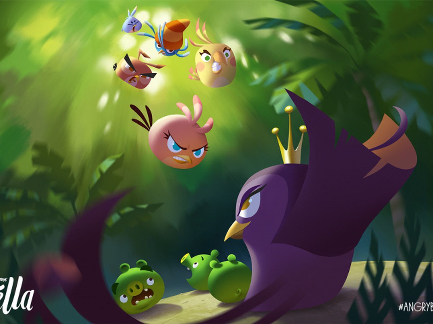 1400x1050 Angry Birds Stella Wallpaper