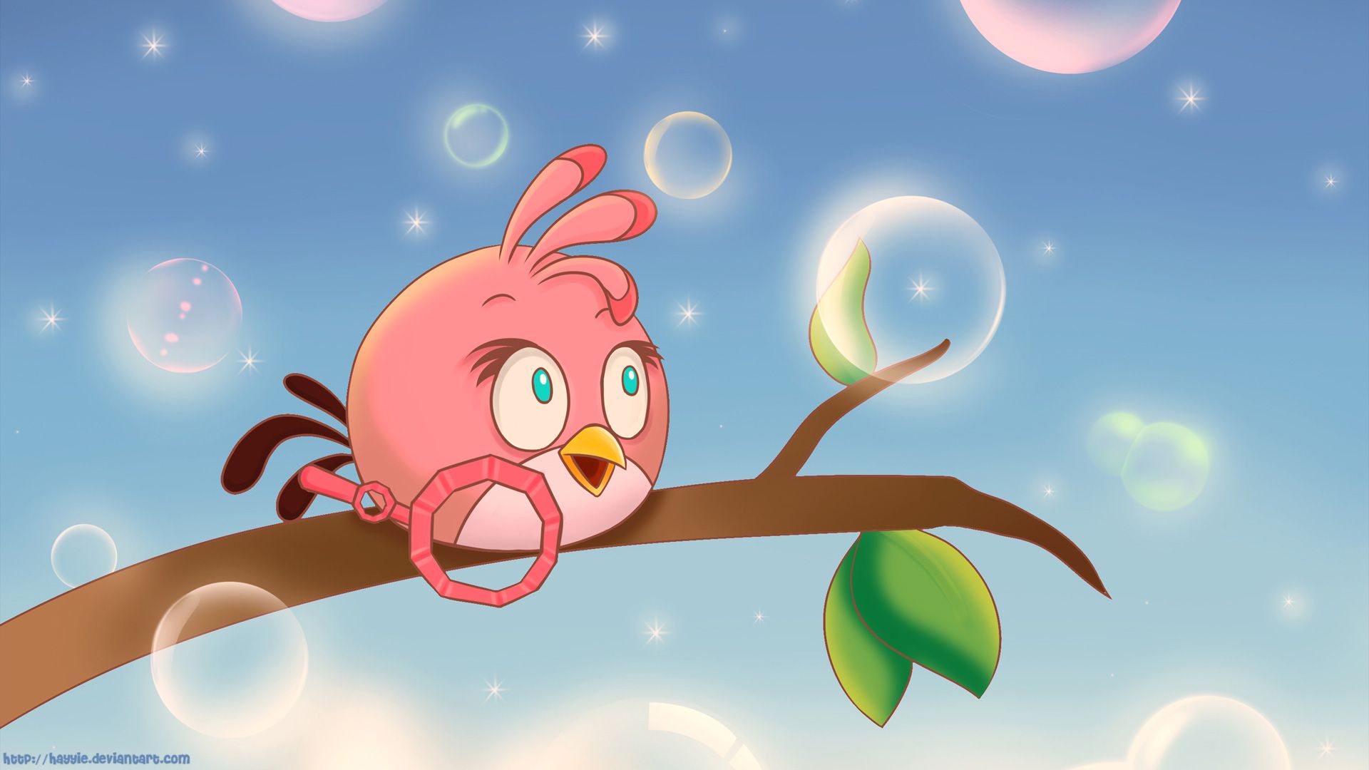 1920x1080 Angry Birds Pink Bird Desktop Background